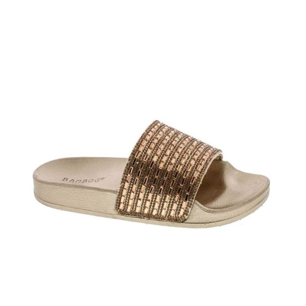 Bamboo Dazzling-01S Gold GLDJLY Womens sandals 9 NEW